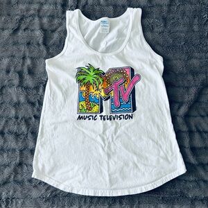Retro MTV White Tank Top